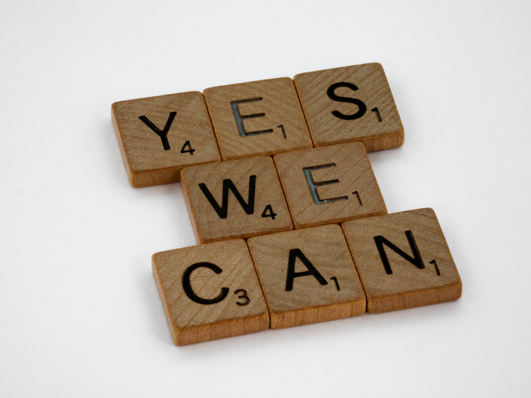 Wooden Scrabble Tiles on White Background